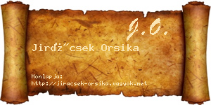 Jirácsek Orsika névjegykártya